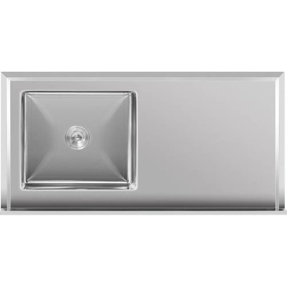 Vask Basseng Gastronomisk Enkeltkammer med Hylle og Kant Høyre 120 x 60 x 94,5 Cm