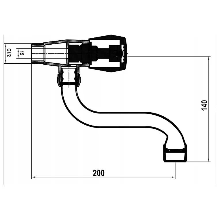 Vegghengt Kjøkkenvaskbatteri for Kaldt Vann