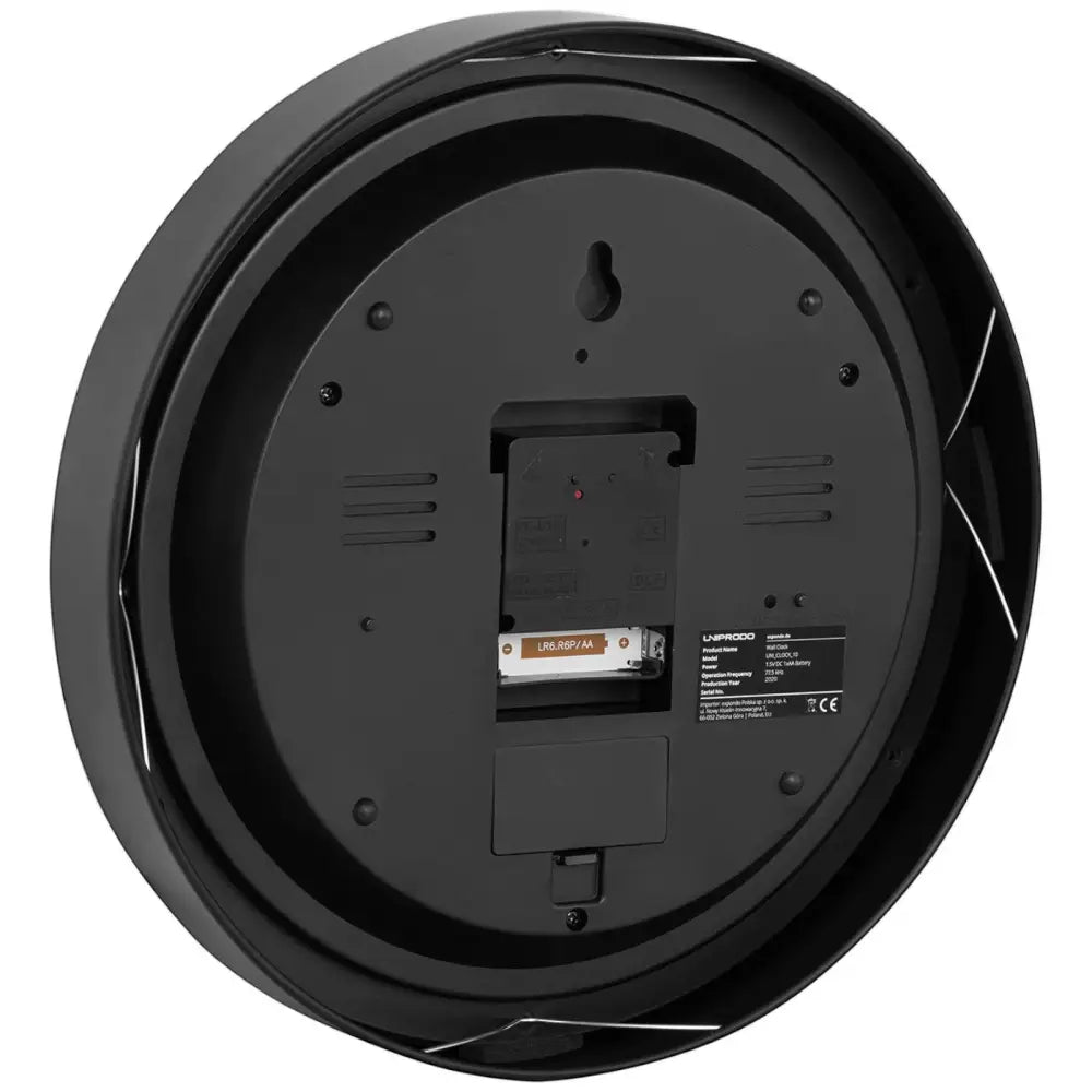 Vegghengt Klokke med Termometer og Værstasjon for Kontor og Stue Rund Svart 30 Cm