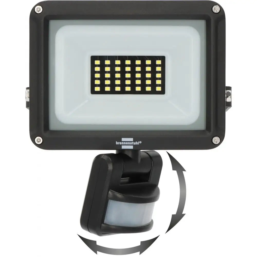 Vegglampe LED JARO 3060 P, frontbilde som fremhever bevegelsessensoren med tydelige justeringspiler under lampen.