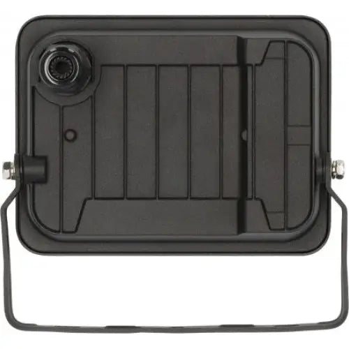 Vegglampe LED JARO, bakside med ribbet sort overflate, rund riflet detalj og synlig festebøyle.