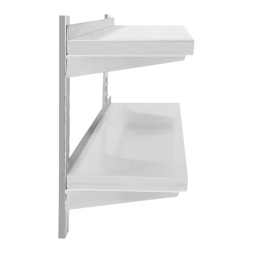 Veggmontert Dobbelt Justerbar Stål Hylle 80cm