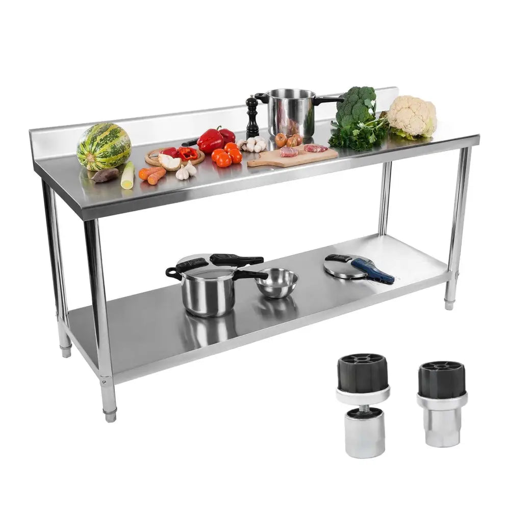 Veggmontert Gastronomisk Arbeidsbord med Kjørkant 180x60cm
