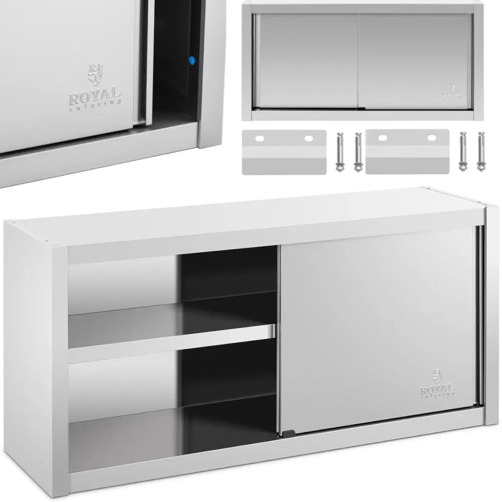 Veggmontert Gastronomisk Skap med Skyvedører i Stål 120 x 45 x 60 Cm
