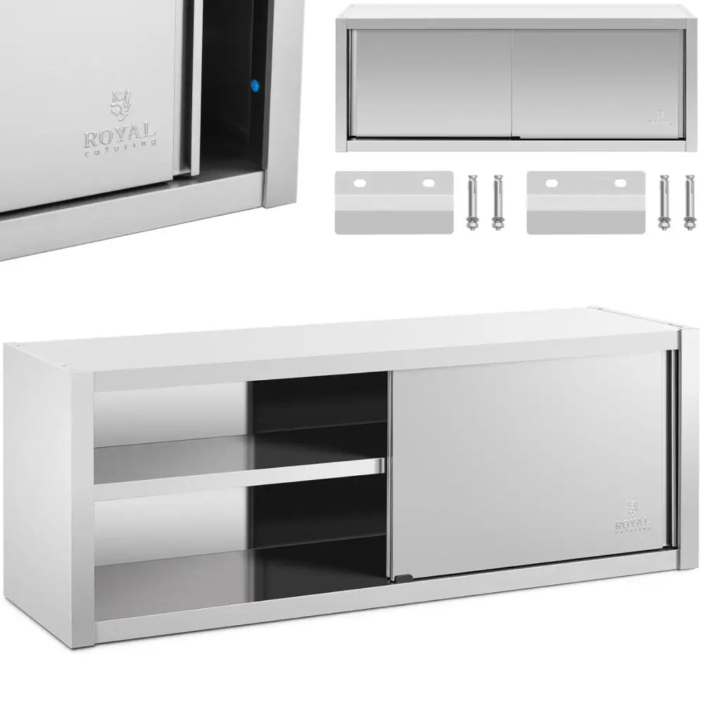 Veggmontert Gastronomisk Skap med Skyvedører i Stål 160 x 45 x 60 Cm