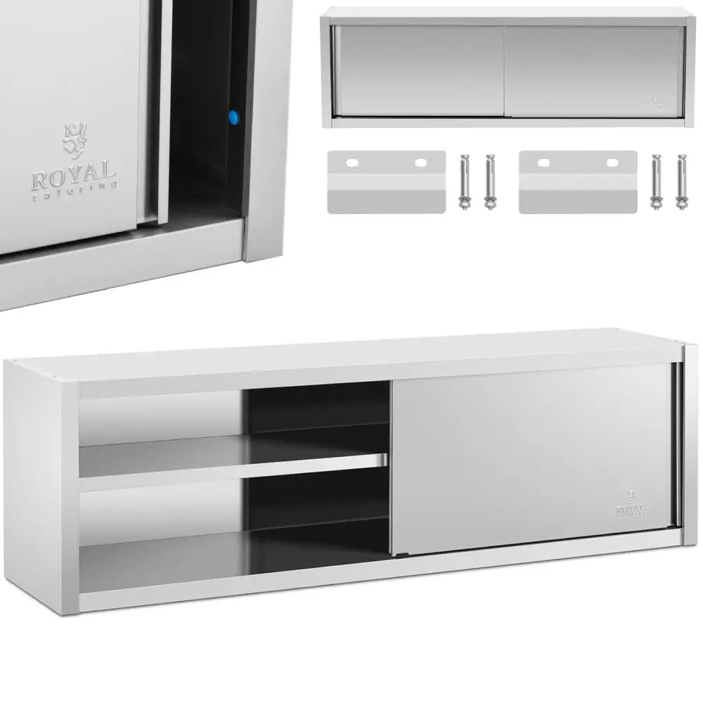 Veggmontert Gastronomisk Skap med Skyvedører i Stål 200 x 45 x 60 Cm