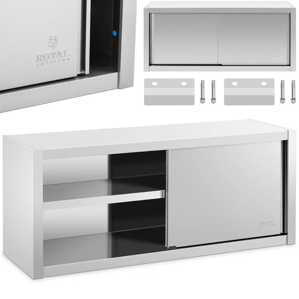 Veggmontert Gastronomisk Skap med Skyvedører Rustfri 140 x 45 x 60 Cm