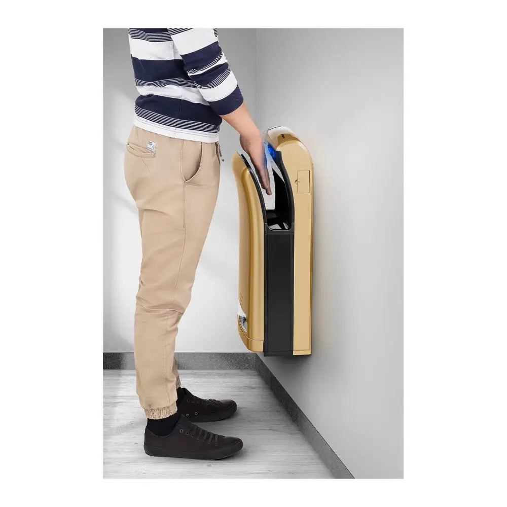 Veggmontert Gull Elektrisk Håndtørker 1200w Physa Bari Gold