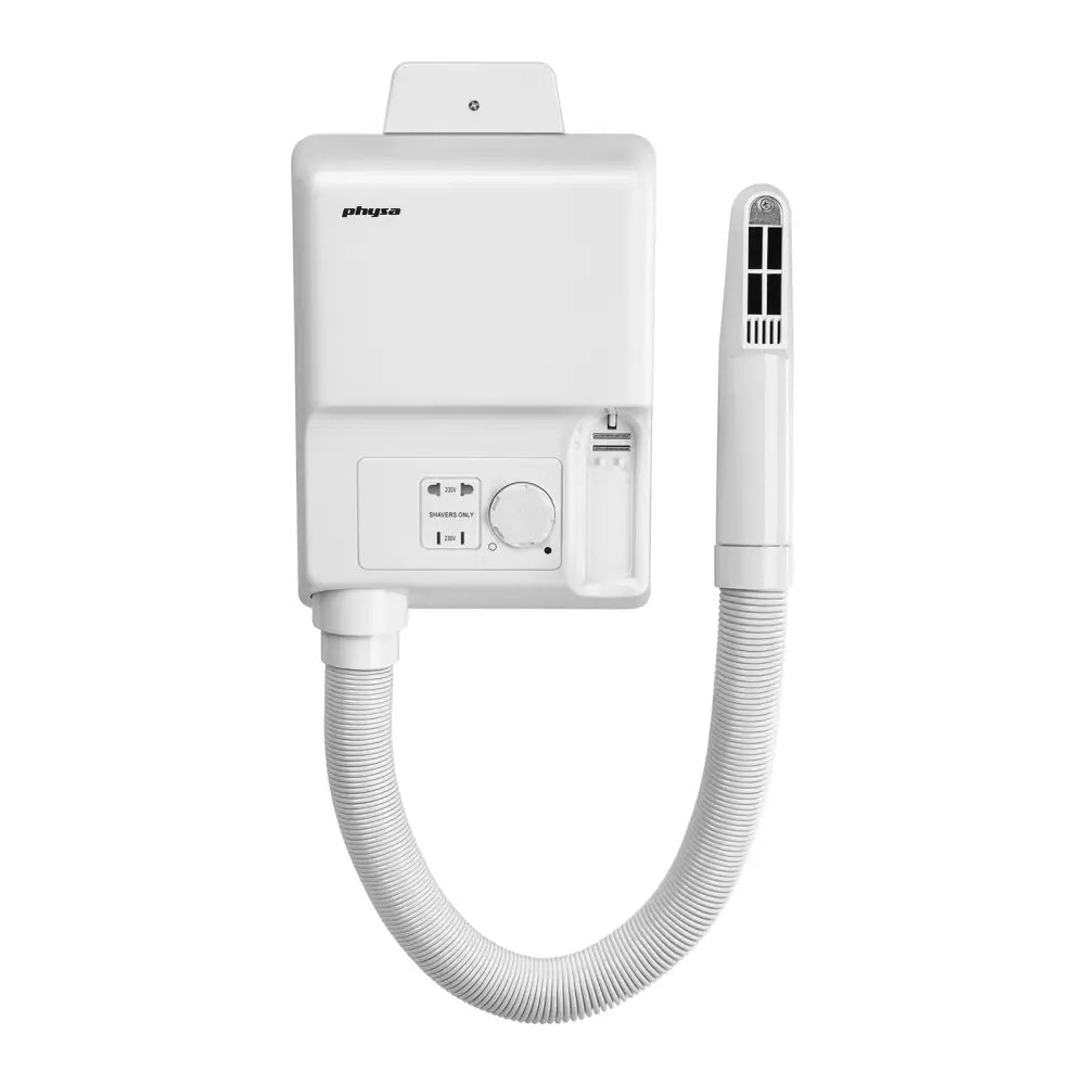 Veggmontert Hvit Hotellbasseng Hårføner 700w Physa Ultime