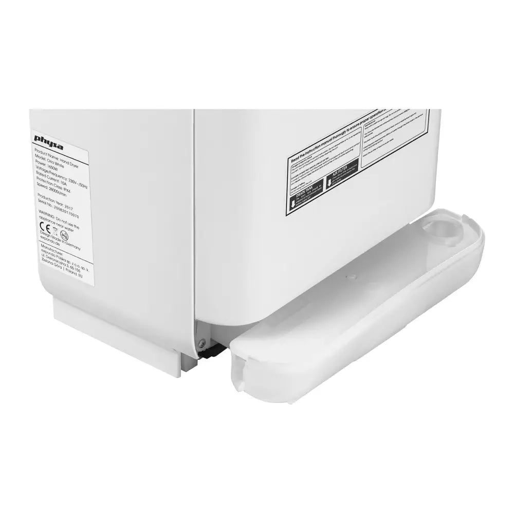 Veggmontert Lomme Tørker for Hender Hvit 1650w Physa Oria Hvit