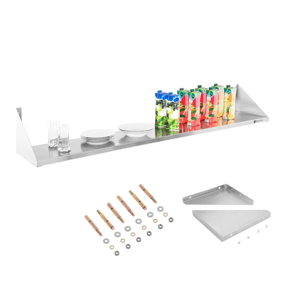 Veggmontert Rustfritt Stål Enkelt Hyllestativ 180cm