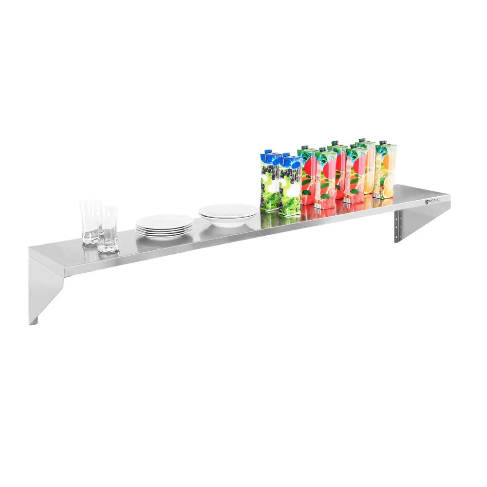 Veggmontert Rustfritt Stål Enkelt Hyllestativ 180cm