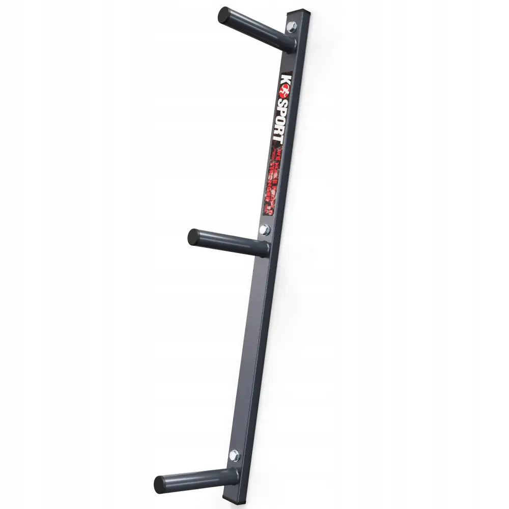 Veggstativ hengestativ for vektskiver i sort metall, sideprofil med tre stenger og synlig logoklistremerke.