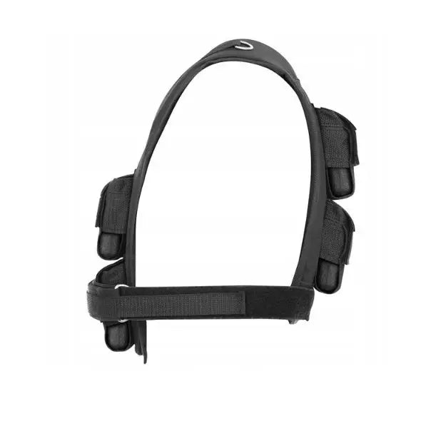 Vektvest 16kg, sidevisning som fremhever de justerbare stroppene og de mange lommene på svart stoff.