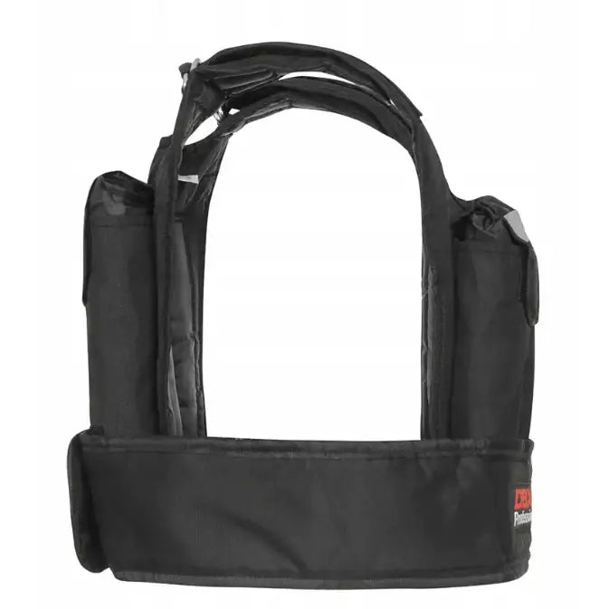 Vektvest 20kg, frontbilde som viser brede, polstrede skulderremmer og rød logo nederst til høyre.