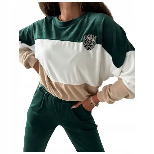 Velur Treningssett med Genser og Bukser Varmt Mønster