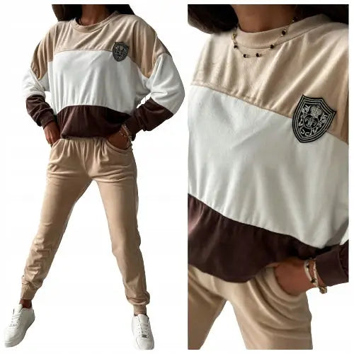 Velurbukse og -genser Sett - Varmt Mønster