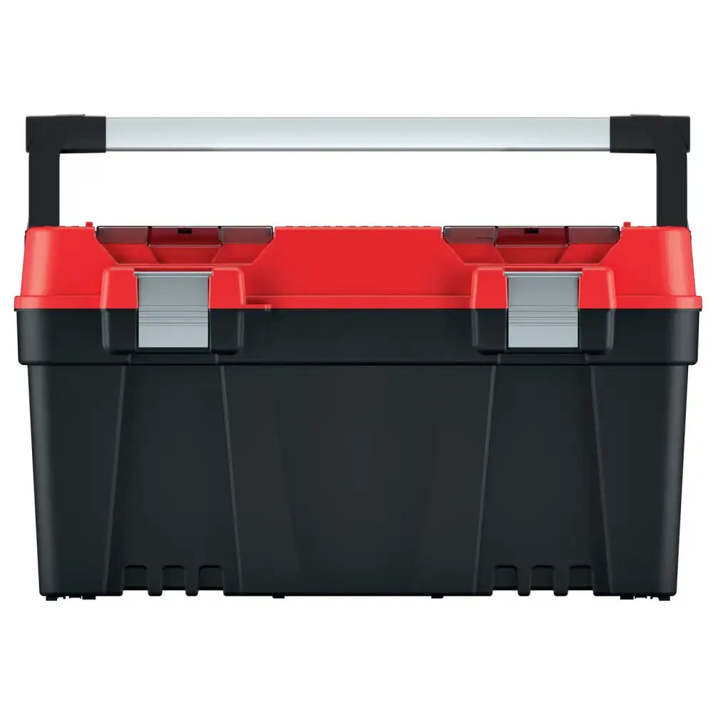 Verktøykasse ApTop Plus 60, frontbilde som fremhever metallhåndtak og sølvfargede låser på lokket.