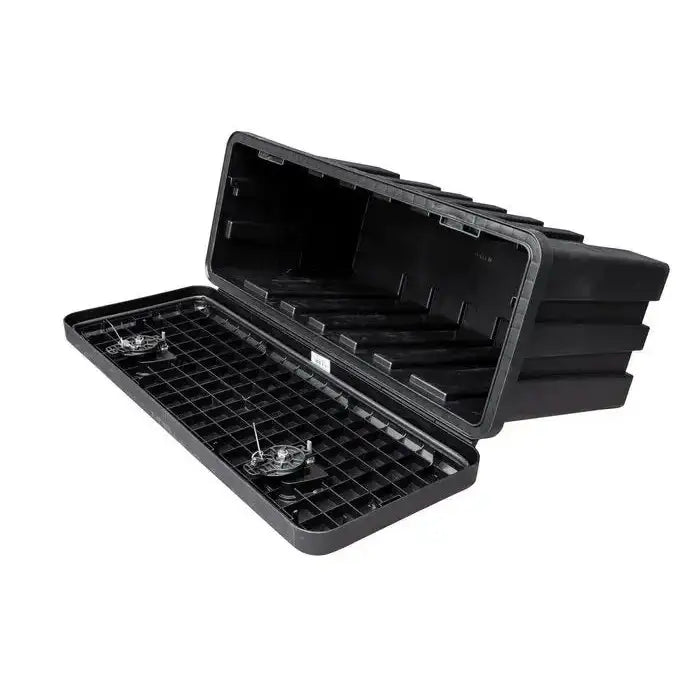 Verktøykasse Daken Just 900, åpent lokk viser inndelt innredning og solide metallfester på innsiden.