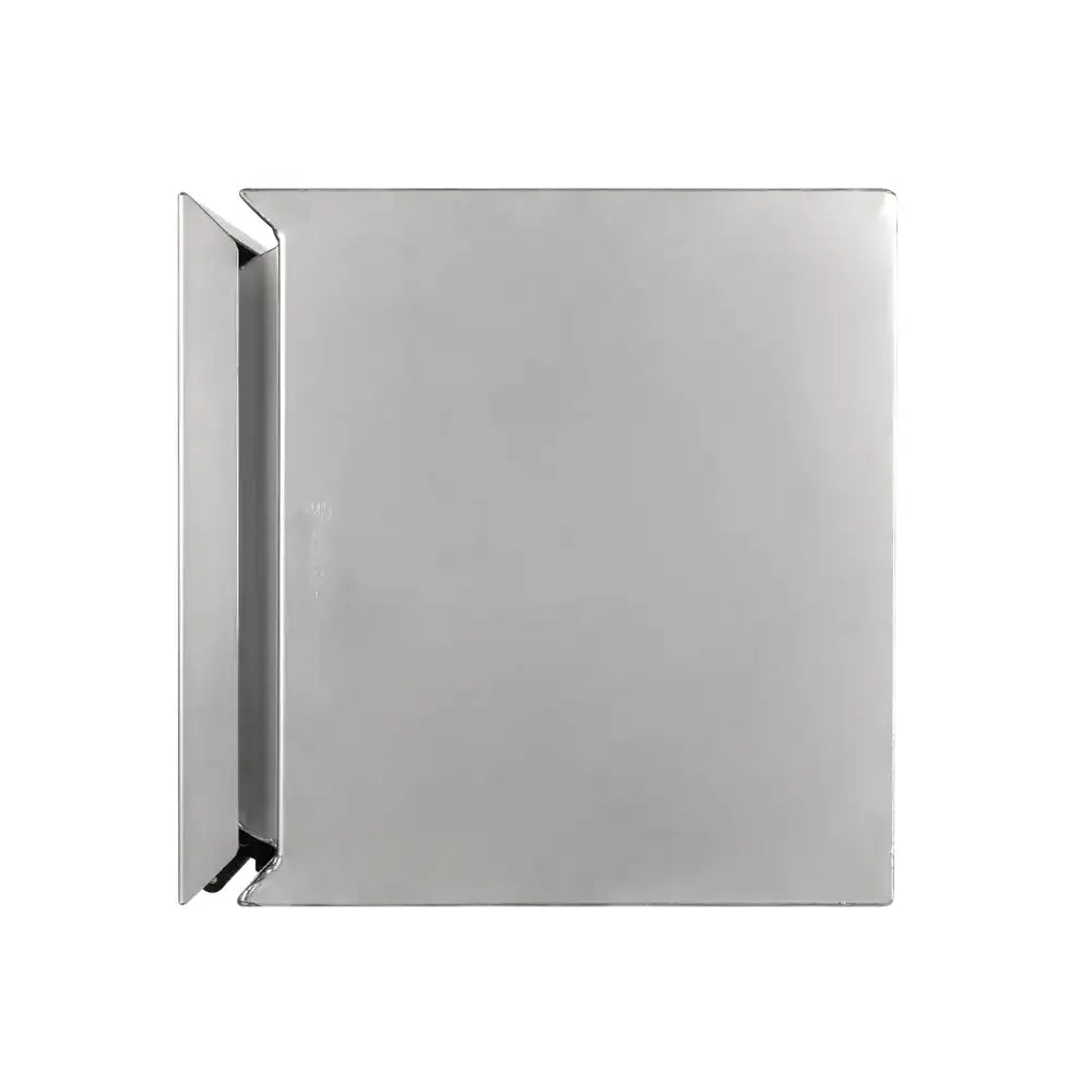 Verktøykasse ZEN23, frontvisning av blank metallplate med synlig vinklet åpning på venstre side.