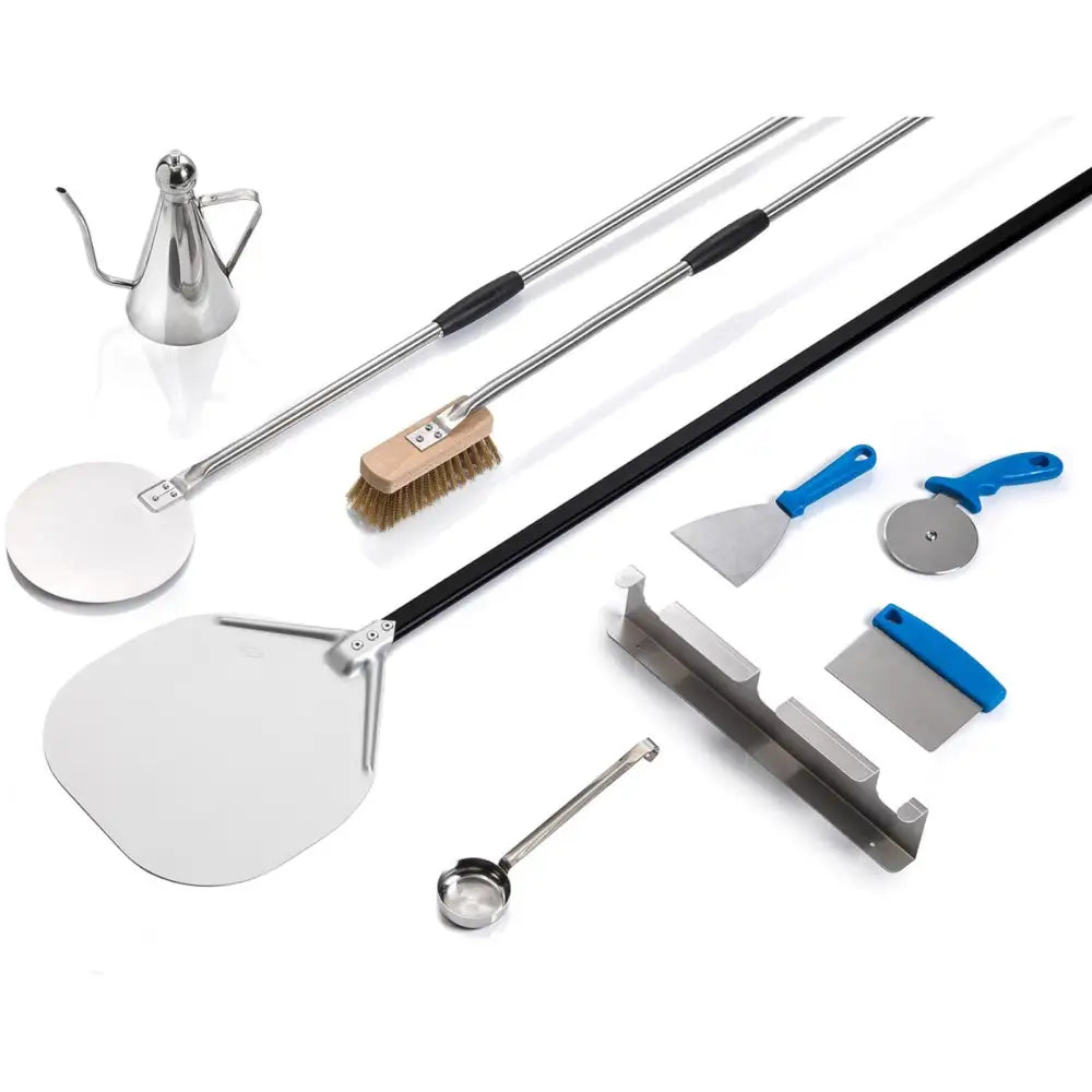 Verktøysett for Pizza: 2 Skuffer Børste Kniv Skrape Oljekanne 8stk.