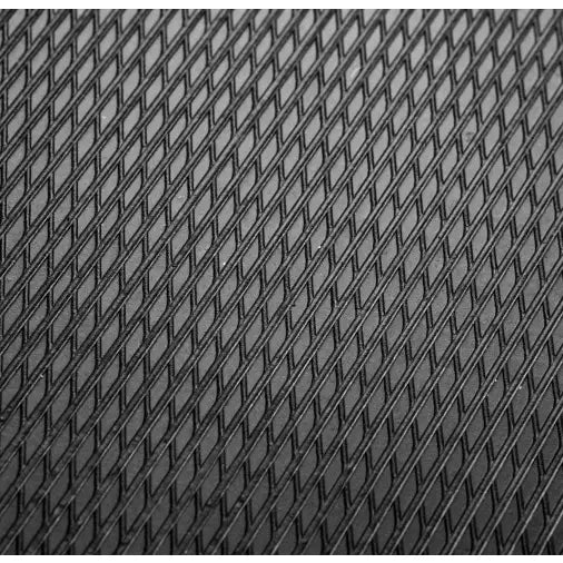 Verktøyskap, nærbilde av sort rutemønstret overflate som viser tekstur og detaljert materialstruktur.