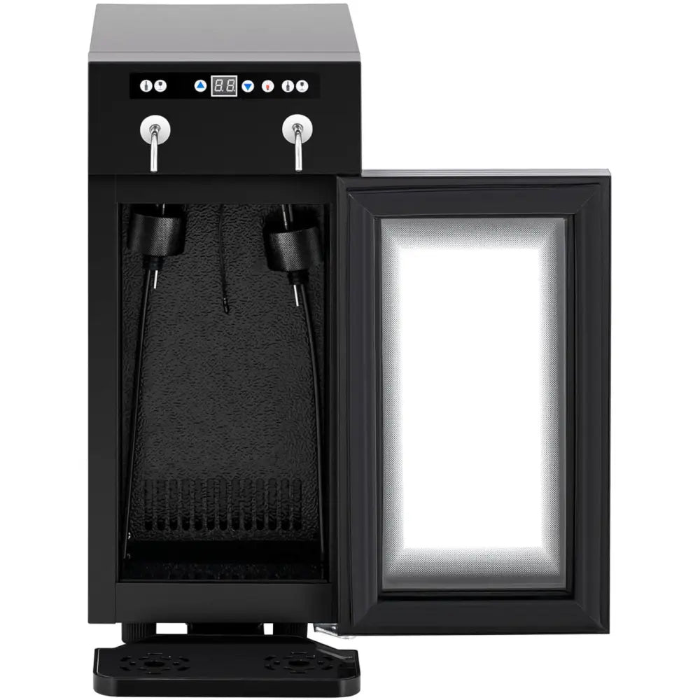 Vin-dispenser med Kjøleskap 7-18c 2 Flasker - Svart