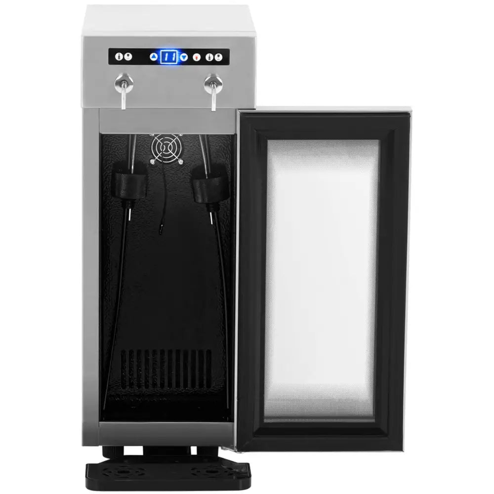 Vin-dispenser med Kjøleskap for 2 Flasker - Sølv
