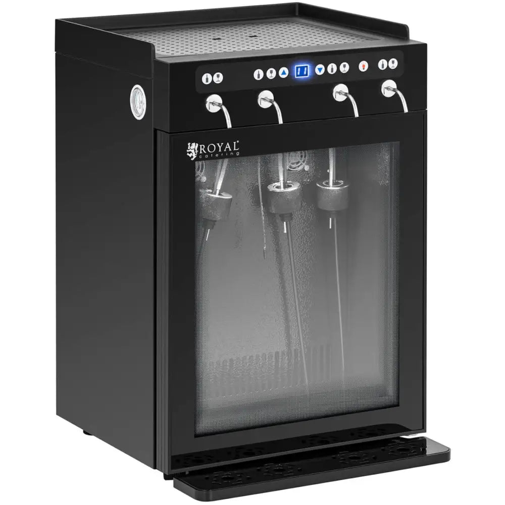 Vin-kjøler med Dispenser og Doserer 7-18c 4 Flasker - Svart