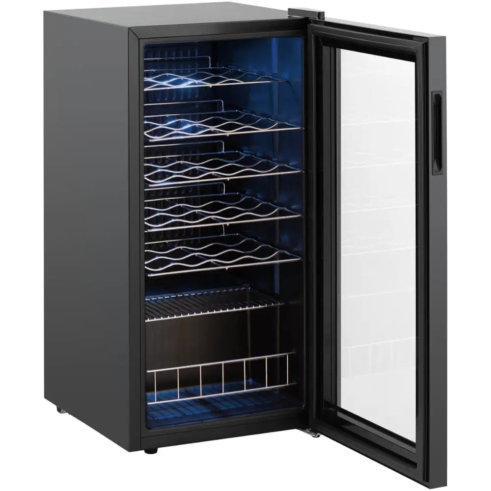 Vin-kjøler med Led 88 l Svart 28 Flasker Produsentkode: 1014886