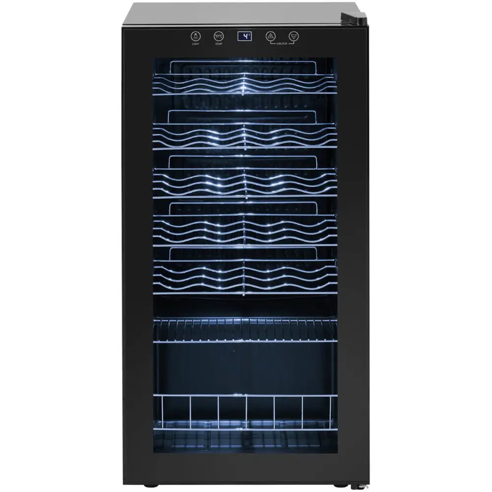 Vin-kjøler med Led 88 l Svart 28 Flasker Produsentkode: 1014886