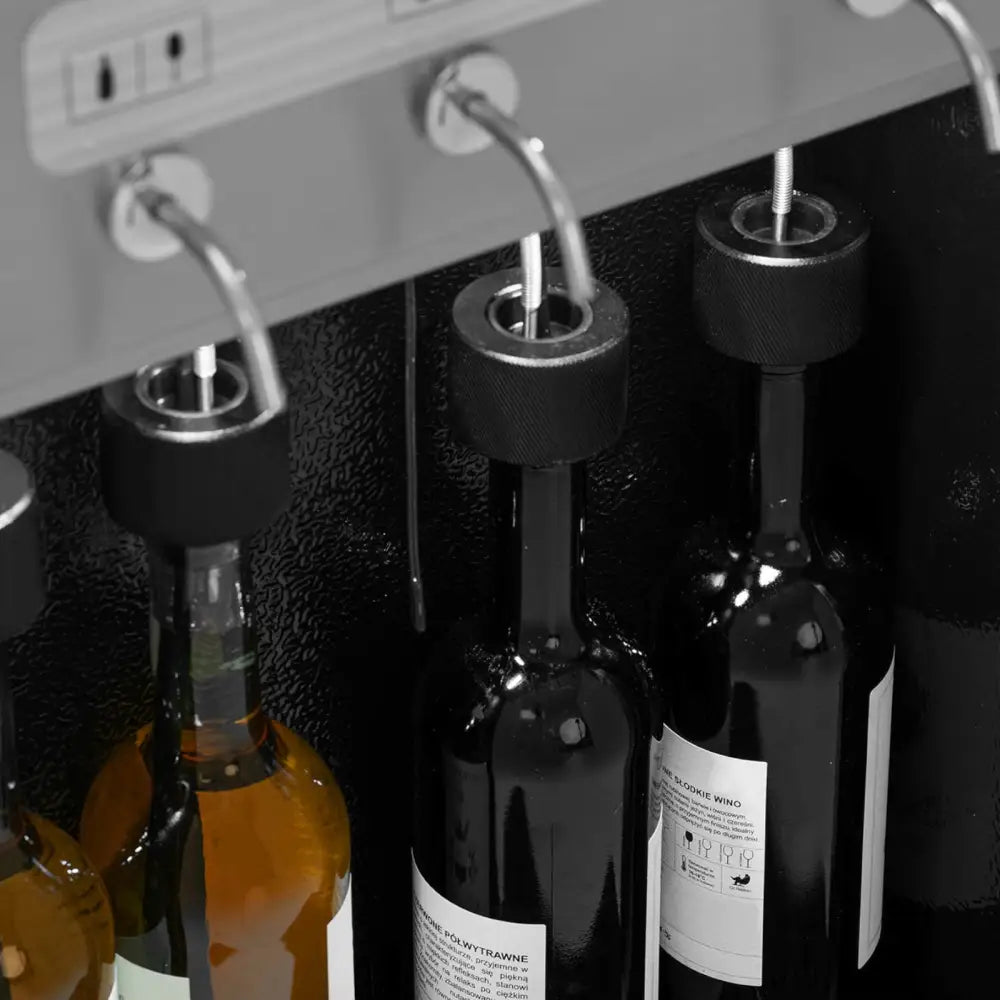 Vinbar med Vinkjøler og Dispenser 7-18c - 4 Flasker - Sølv