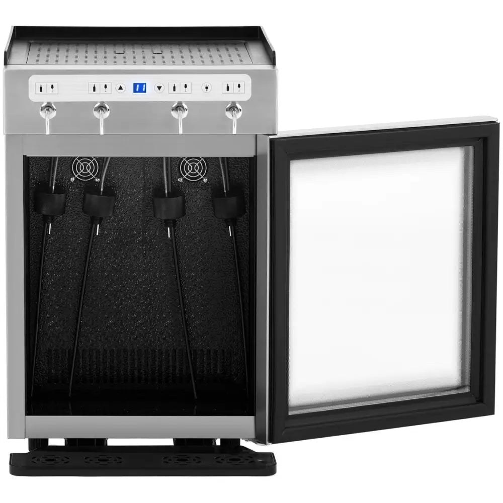 Vinbar med Vinkjøler og Dispenser 7-18c - 4 Flasker - Sølv