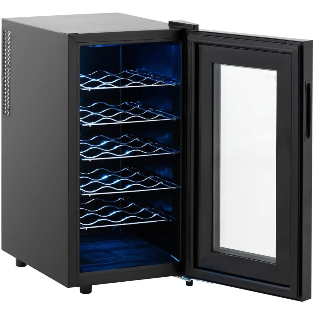 Vinkjøler Kjøleskap Kjøleboks til Vin Drikke for 18 Flasker Led 52 l Svart