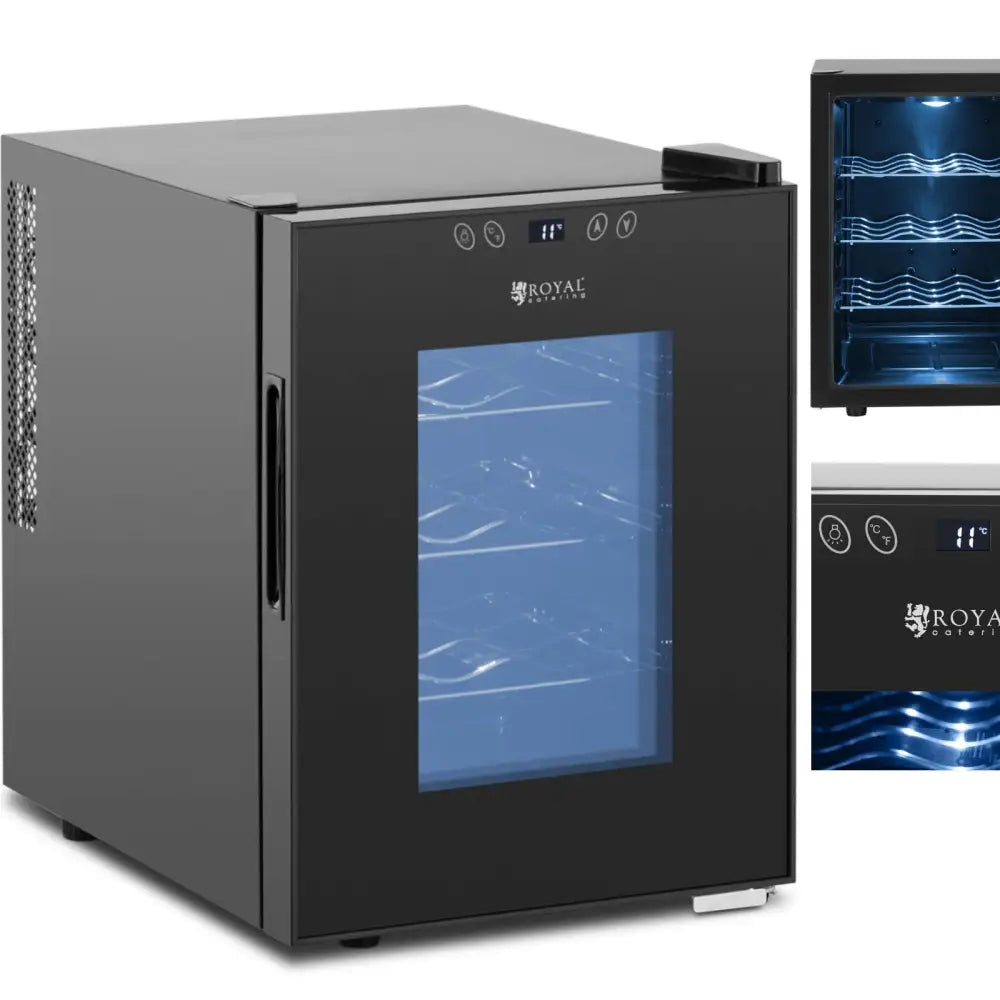 Vinskap Kjøleskap Kjøler til Vin Drikker for 12 Flasker Led 31 l Svart