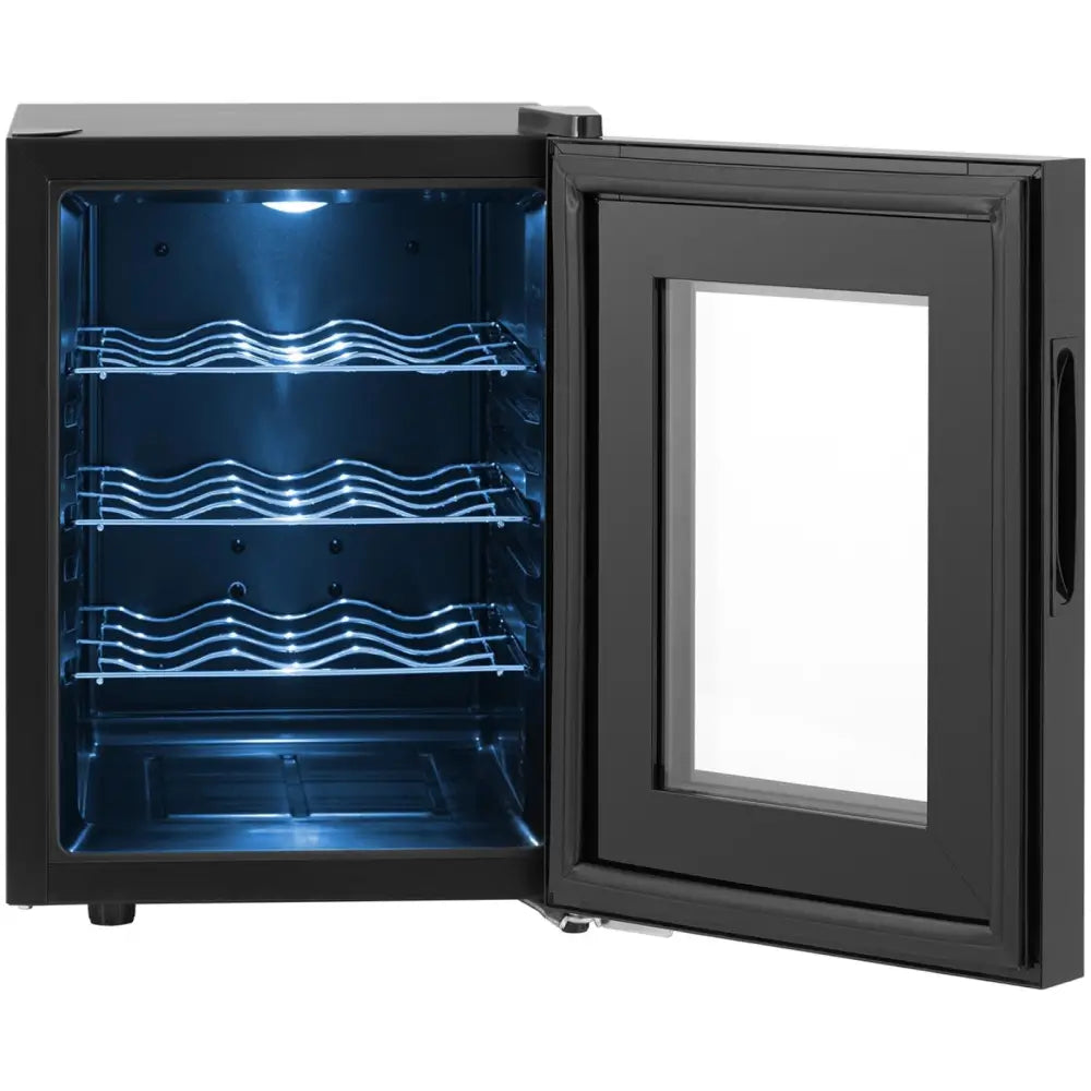 Vinskap Kjøleskap Kjøler til Vin Drikker for 12 Flasker Led 31 l Svart