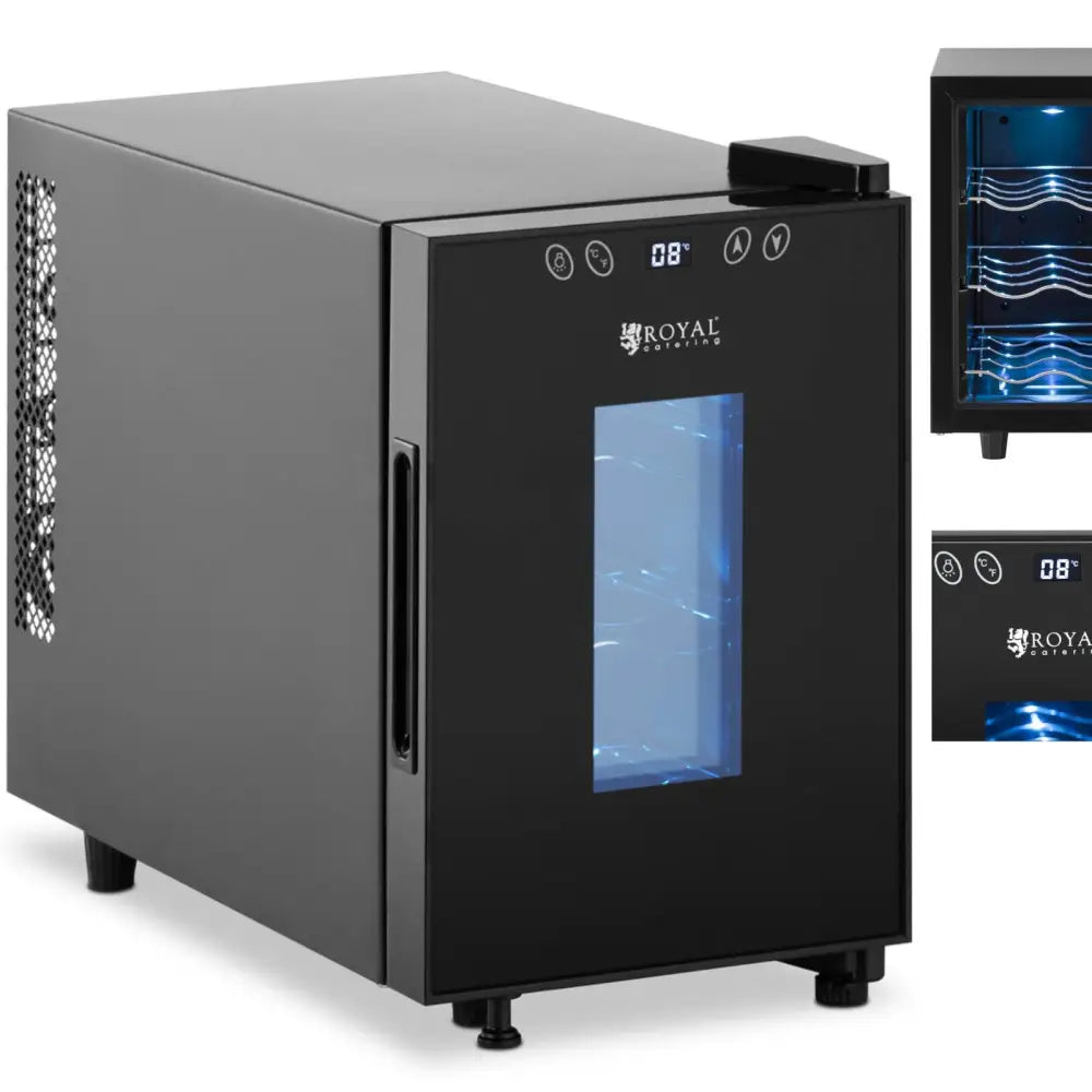 Vinskap Kjøleskap Vin- og Drikkekjøler for 6 Flasker Led 17 l Svart.