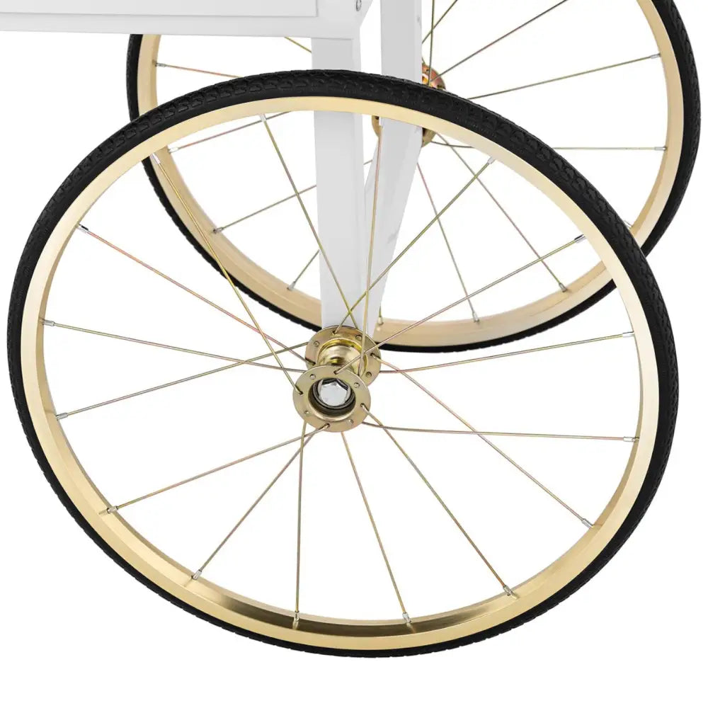 Vognbase for Popcornmaskin med Retroskap 51 x 37 Cm - Hvit-gull