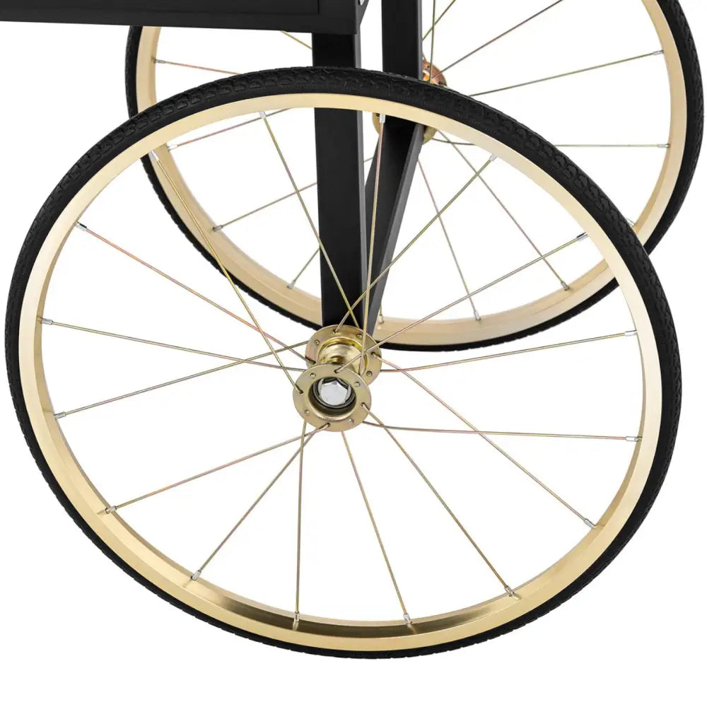 Vognbase for Retro Popcornmaskin med Skap - Svart-gull