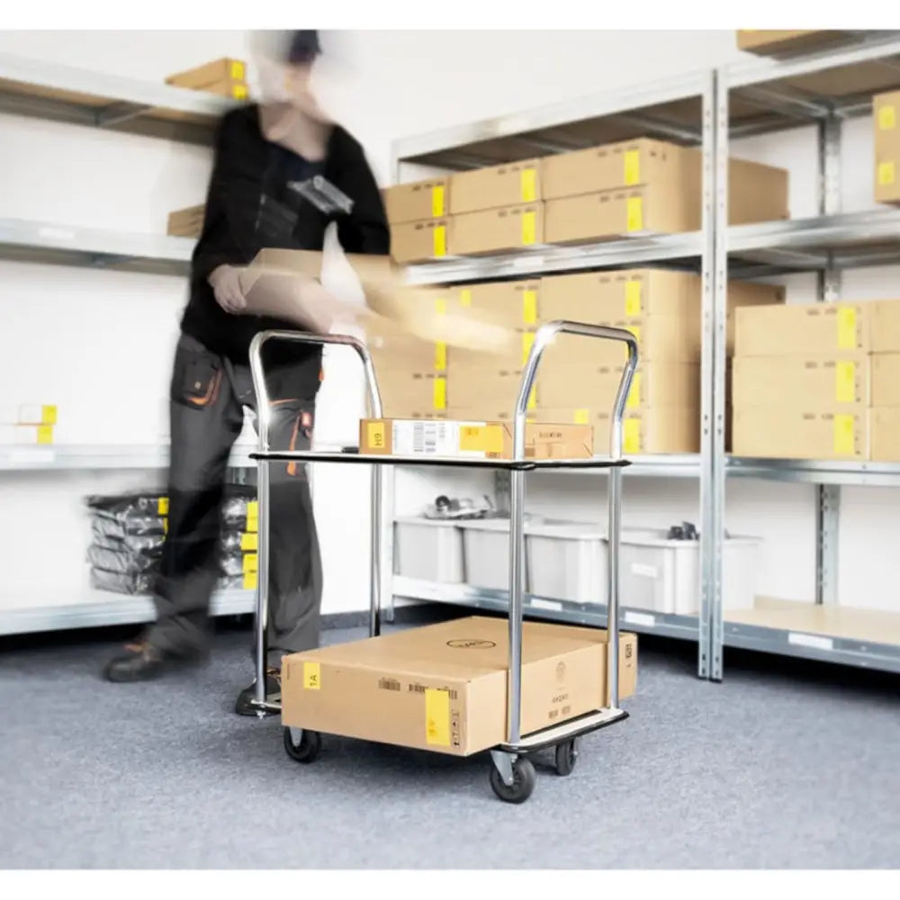 Vogner for Transport med Håndtak 2 Hyller opp til 120 Kg 72 x 43 Cm