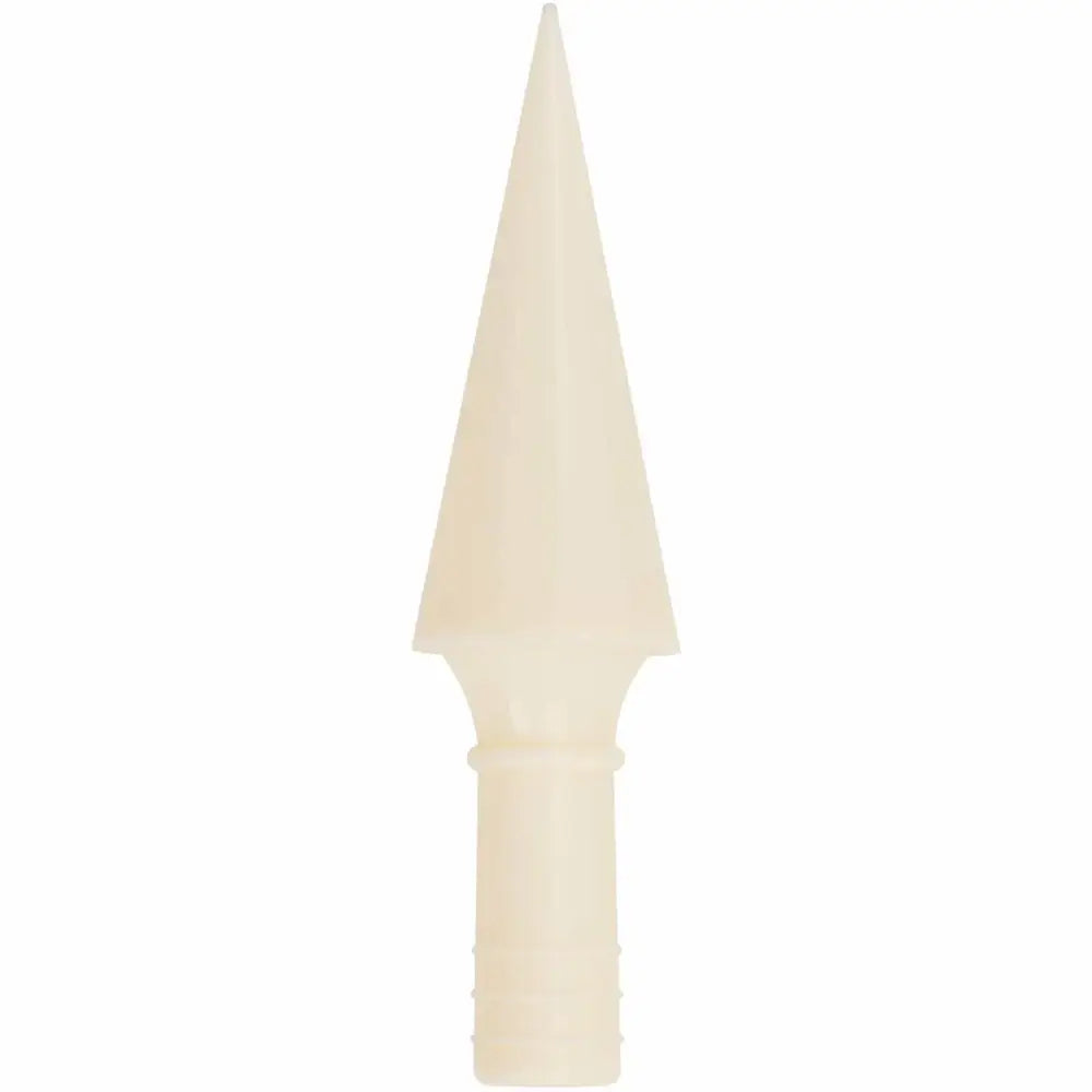 Wafeljern Vaffelkone, frontbilde som viser konisk topp og sylinderformet lys beige base mot hvit bakgrunn.