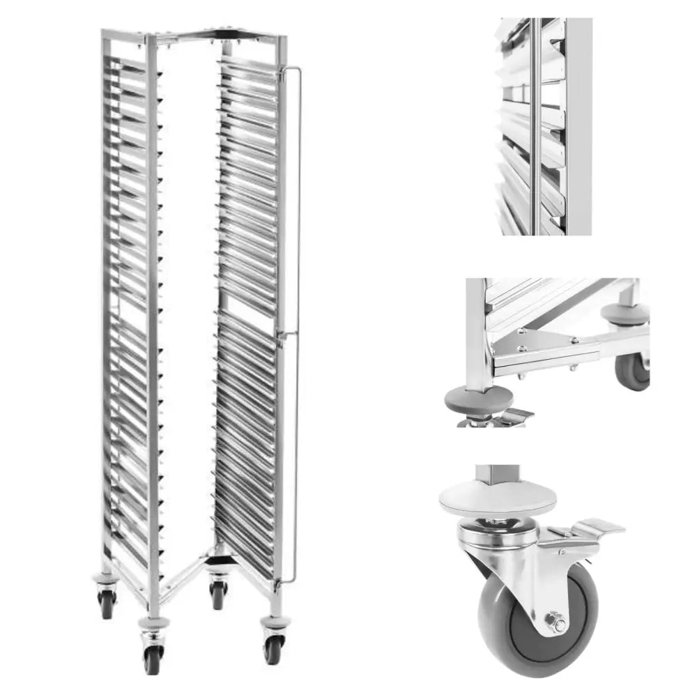 Waggon Transport Kjøkken Rustfritt Stål for Gn-brett 20 x Gn 1/1 65mm
