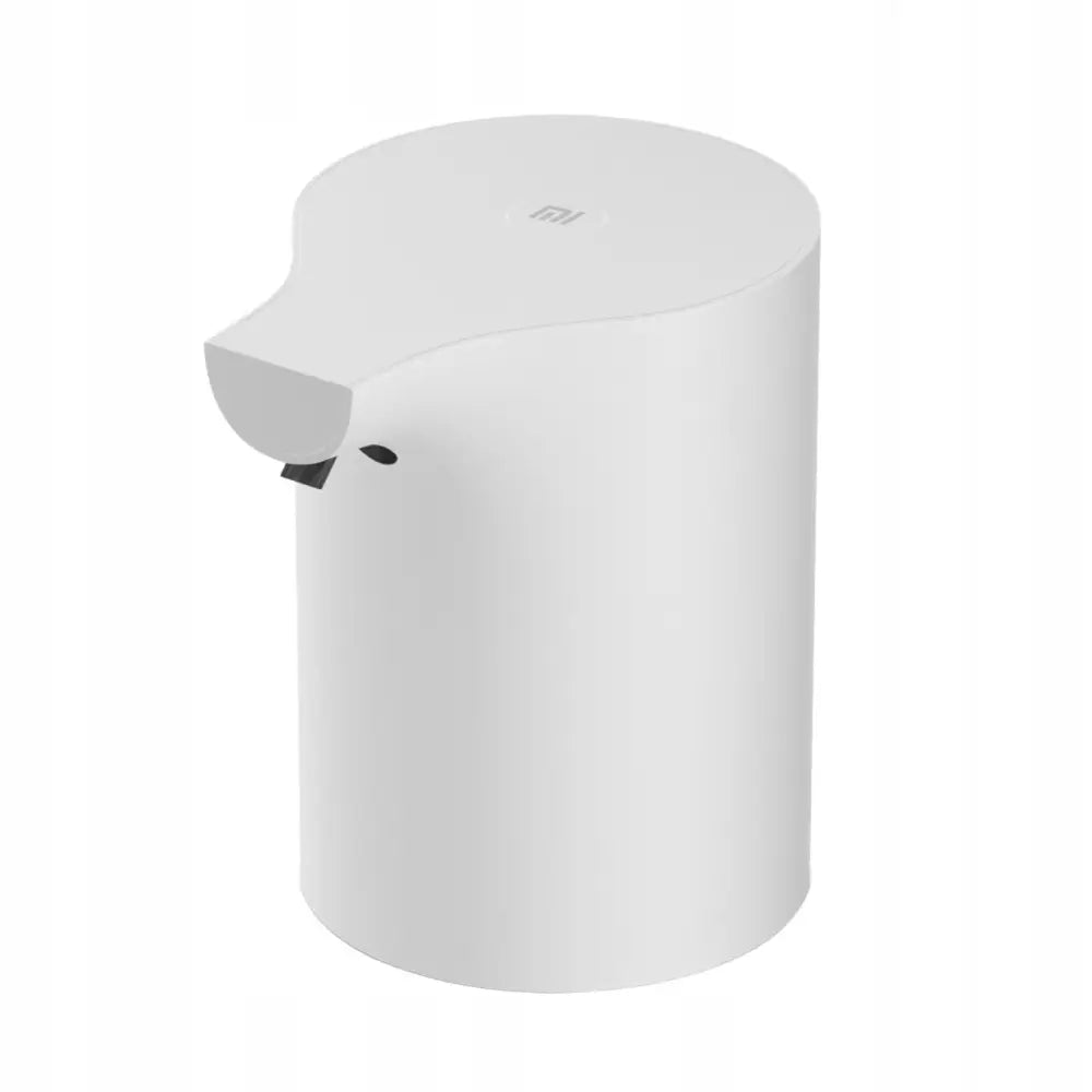 Xiaomi Mi automatisk skum håndsåpedispenser med matt hvit finish, sett skrått forfra med synlig sensor og tut.