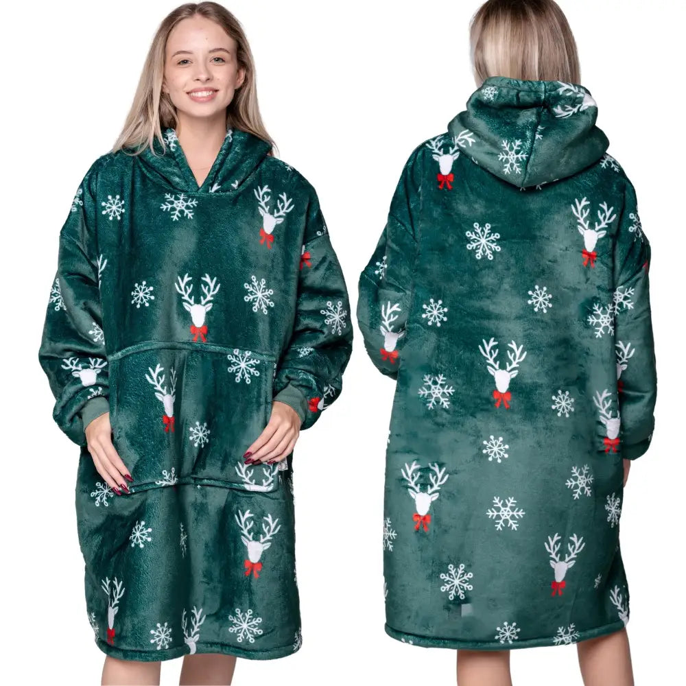 Xxl Tykk Oversize Kosegenser 2-i-1 med Hette