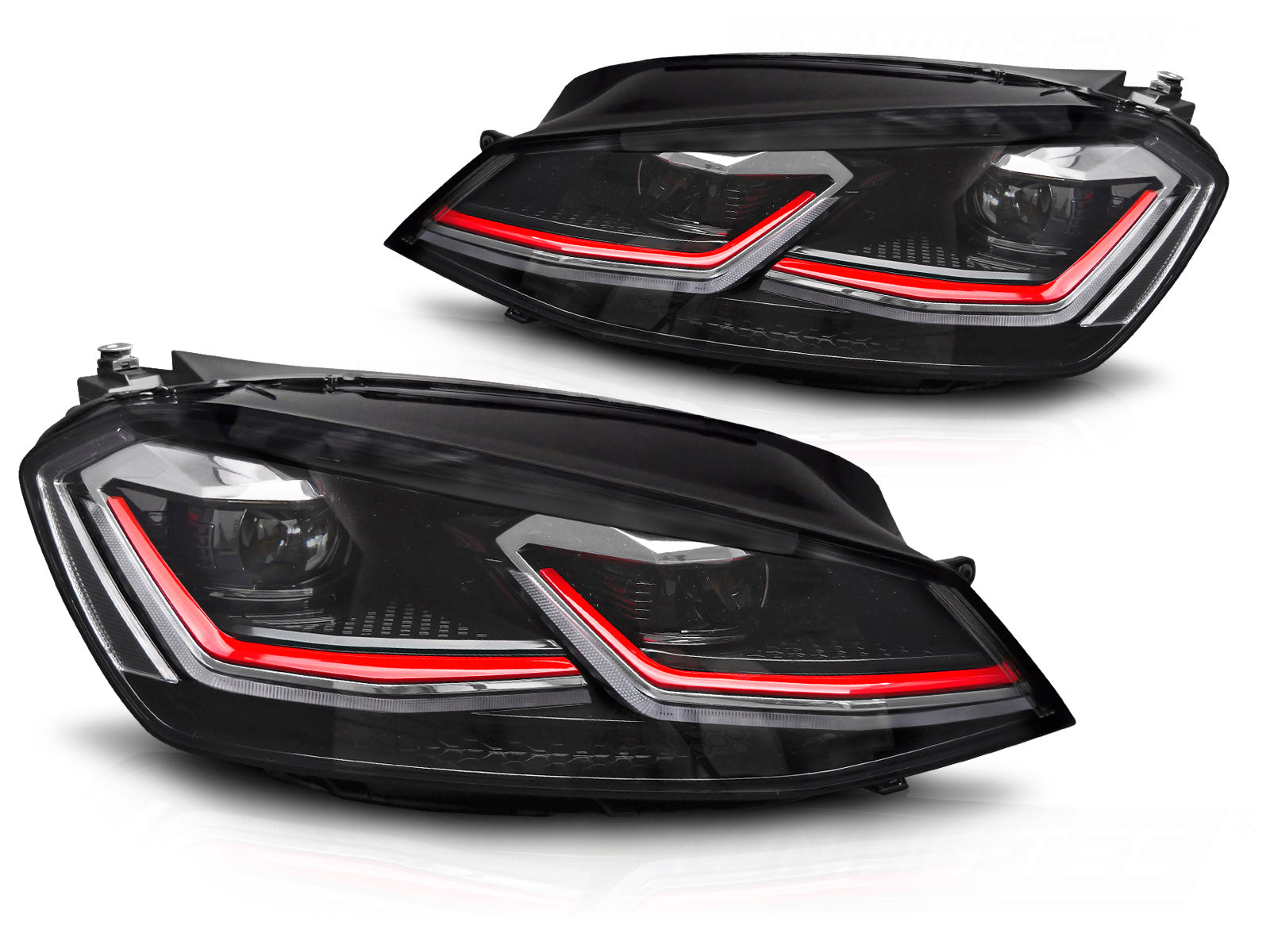 Frontlykter VW Golf 7 (2012–2017), Full LED, rød linje DRL