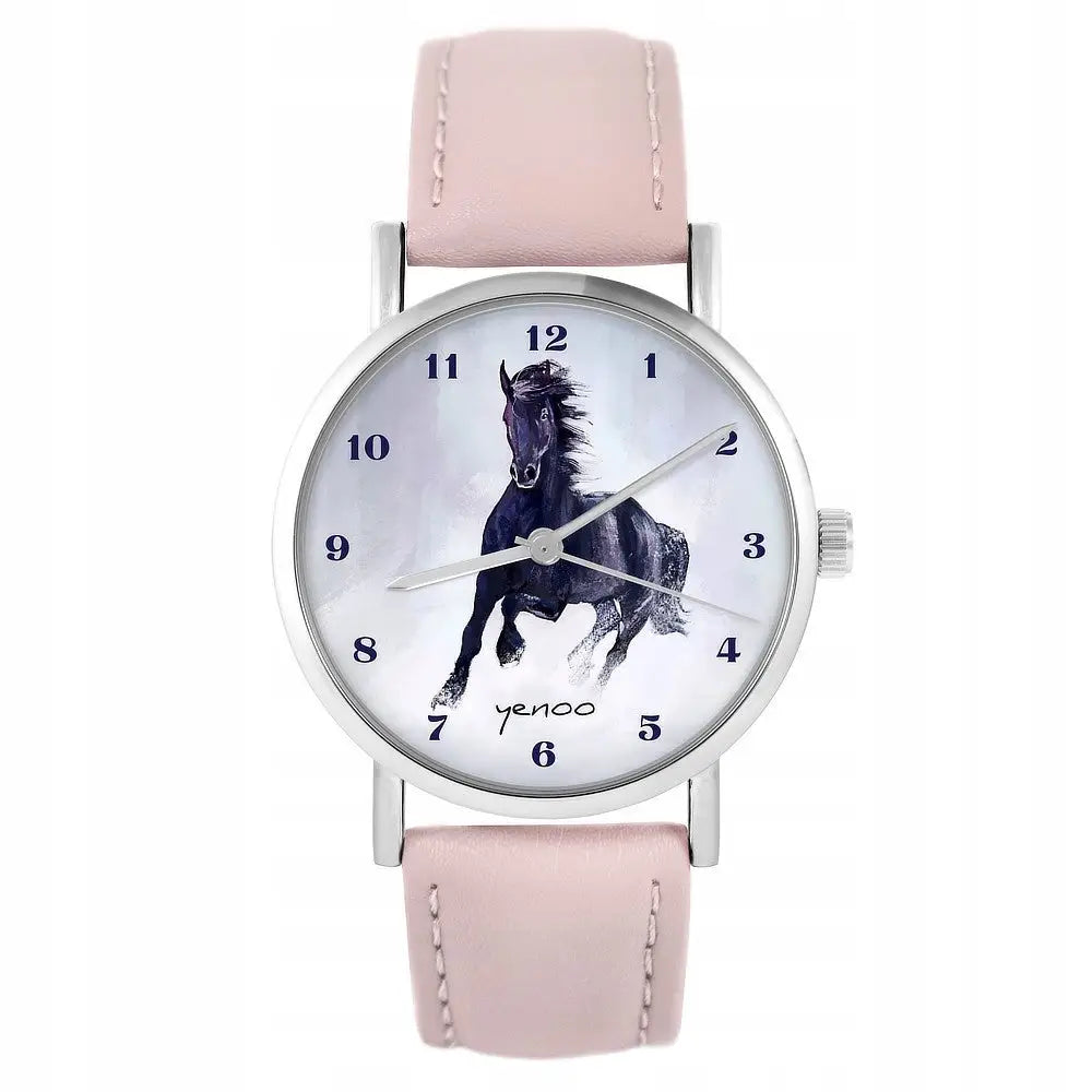 Yenoo-klokke - Svart Hest Tall - Pudderlilla