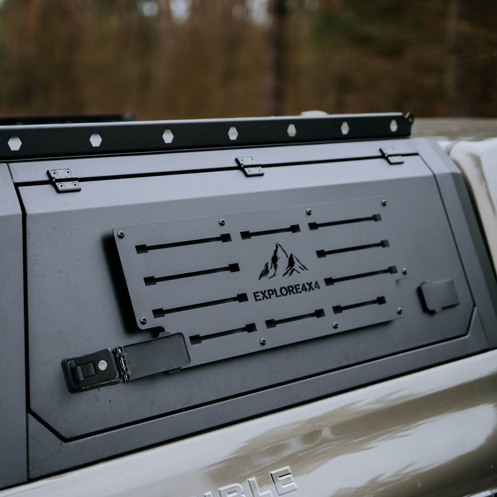 Sidedør med glasspanel og låsbart vindu på stålhardtop til Toyota Hilux 05-15 Extra Cab