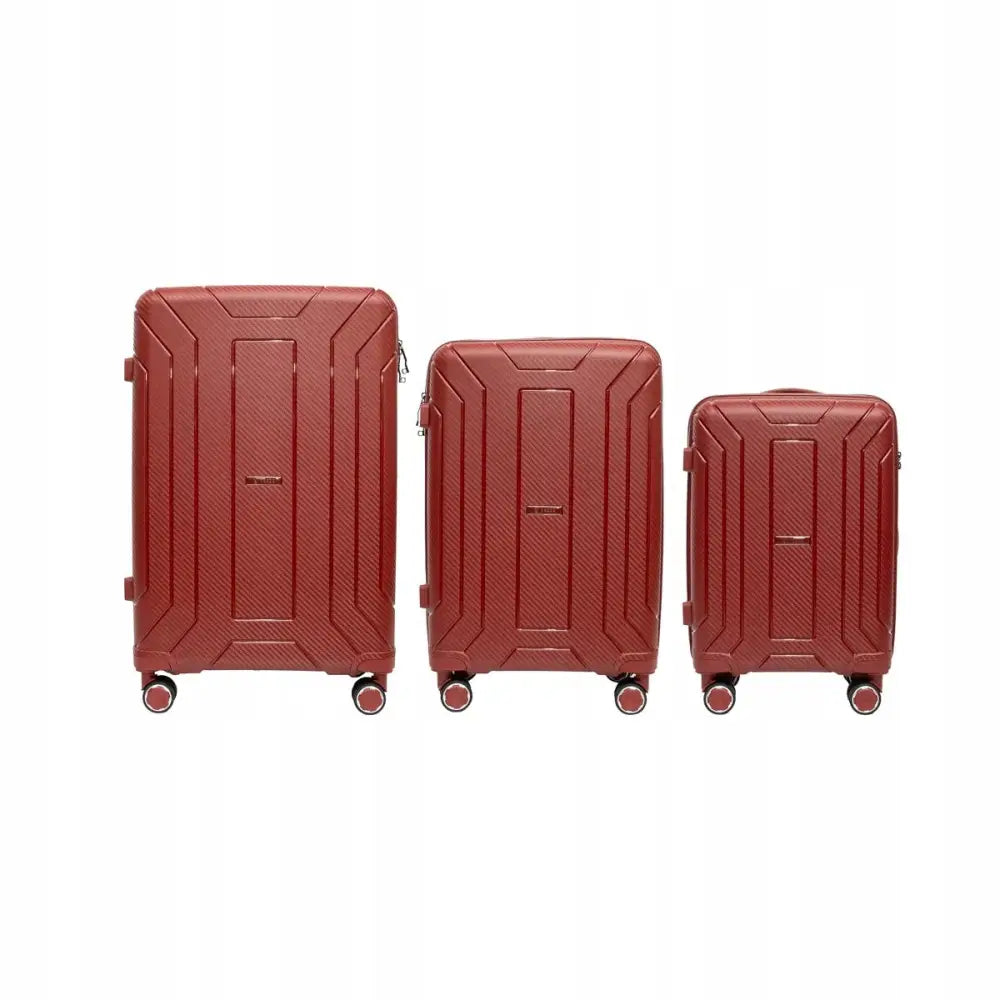 Harde Polykarbonatkofferter 3-i-1 med 360-graders Firehjulssystem - Brun