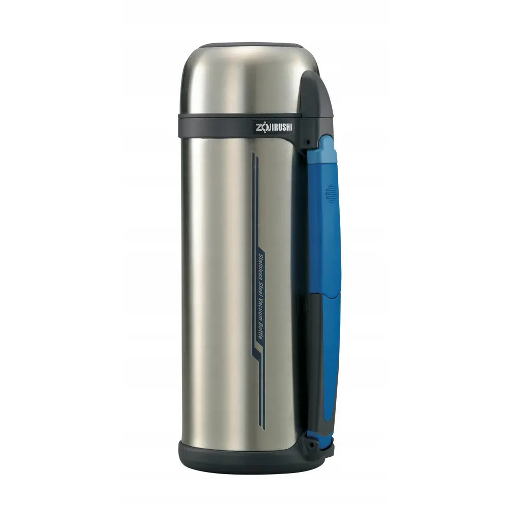 Zojirushi SF-CC termos 20L i rustfritt stål, sidevisning med blått håndtak og mørke detaljer.