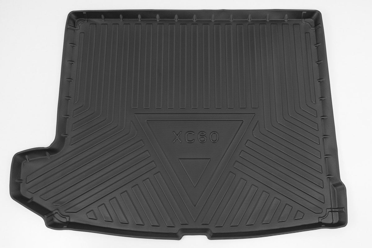 Bagasjeromsmatte i sort TPE-gummi tilpasset Volvo XC60 II fra 2017 med opphøyde kanter